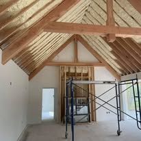 There is a scaffolding in the middle of the room.