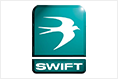 The logo for swift is a blue square with a bird on it.