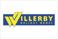 The logo for willerby holiday homes is blue and yellow.