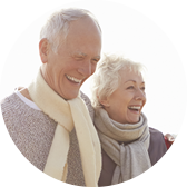 A man and a woman are smiling for the camera in a circle.