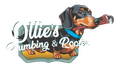 Logo of a dachshund holding a pipe, with the text “Otto’s Plumbing & Rooter”