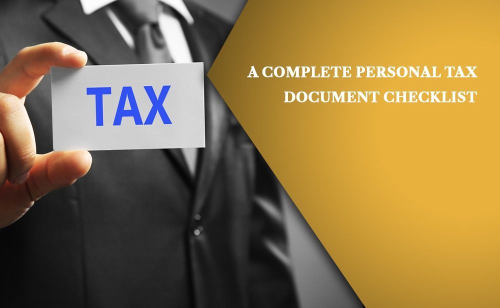 A complete personal tax document checklist banner.