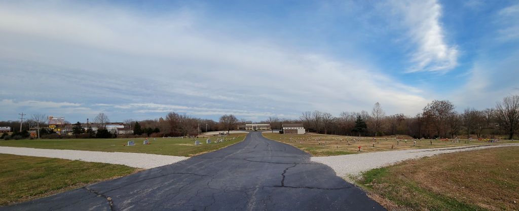 A View of the Road Leading to Lake Memorial Gardens, a Cemetery in Osage Beach, MO.