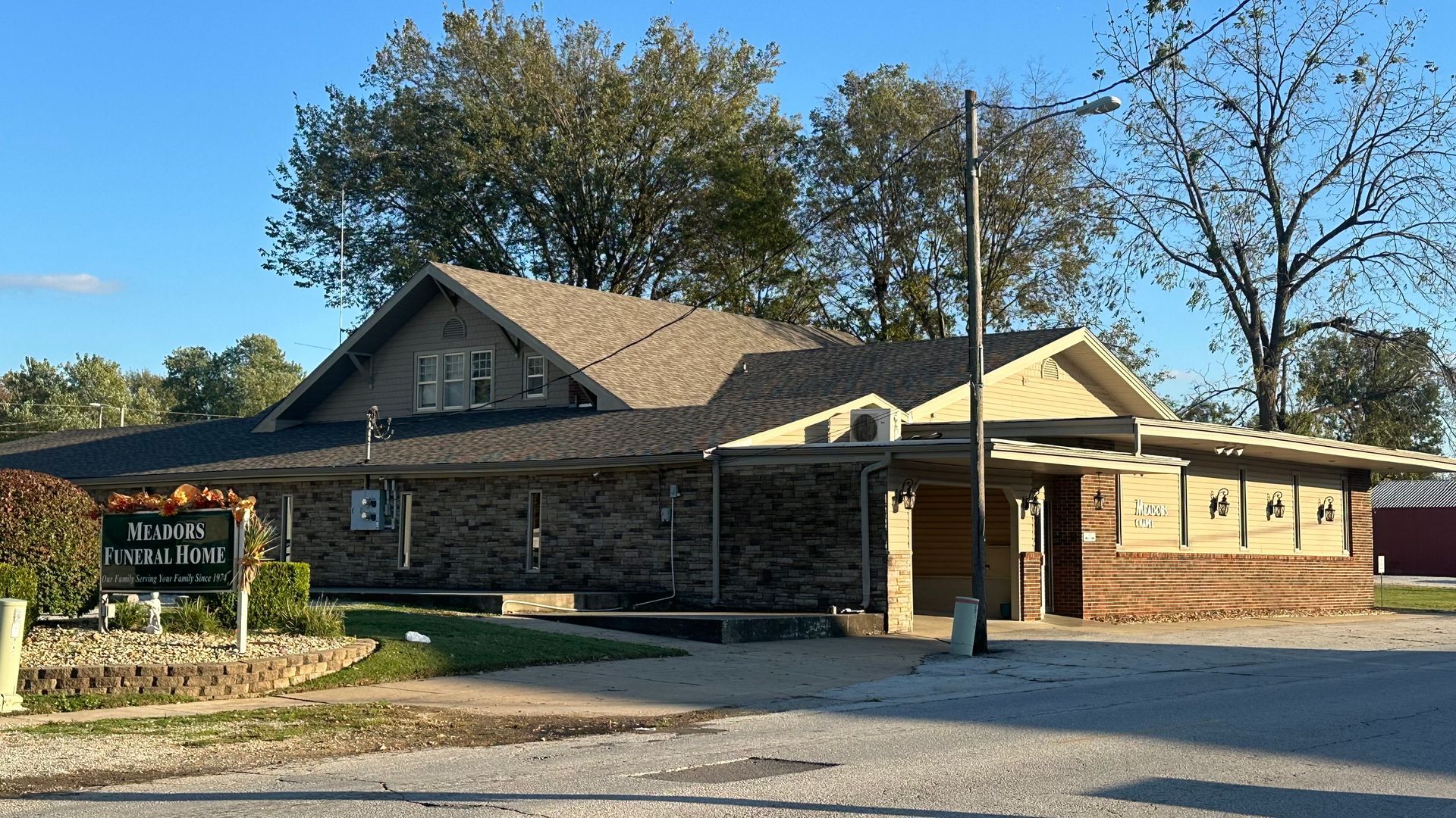 Exterior of the Meadors Funeral Home - Republic, MO.