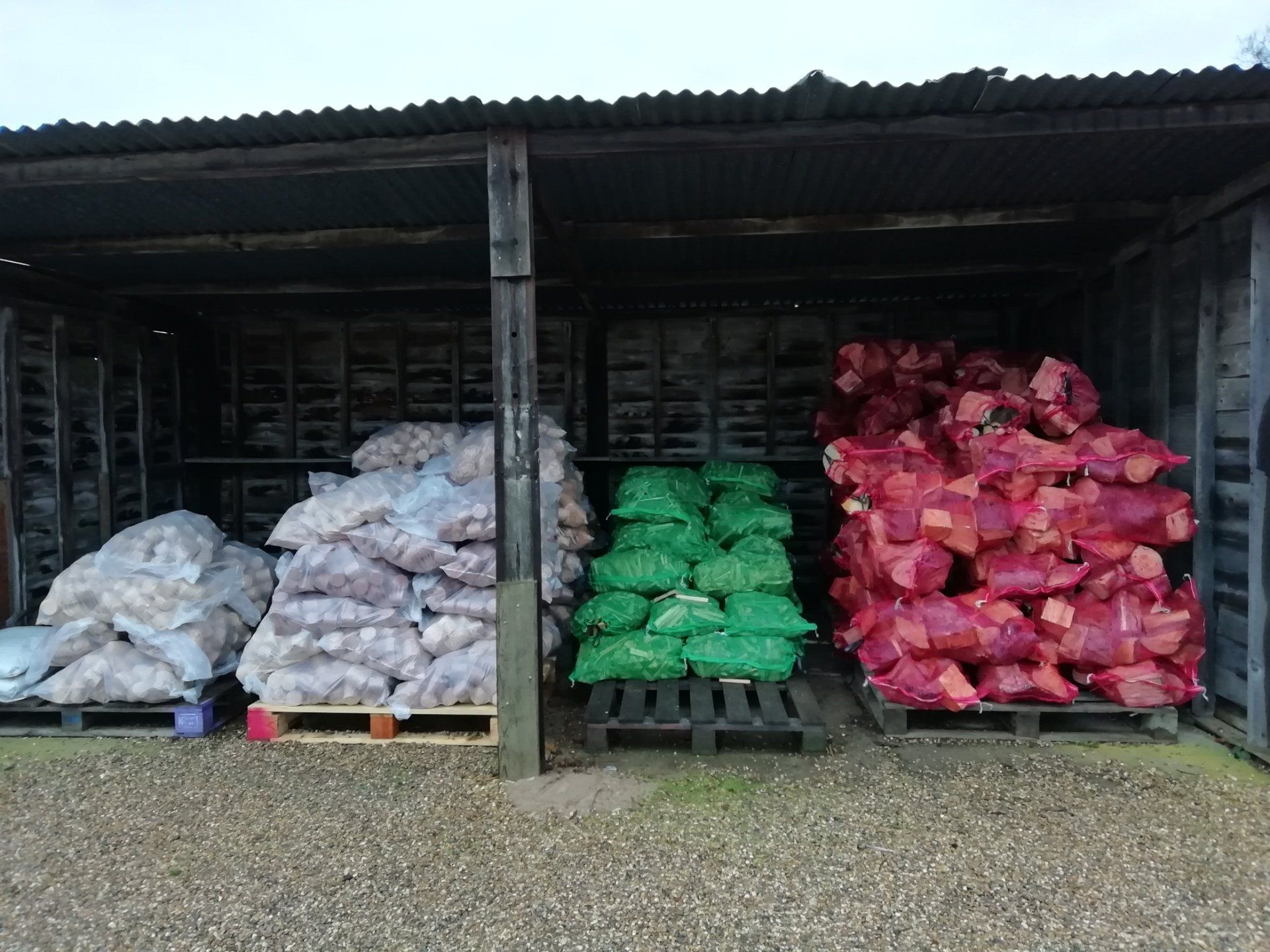 mulches and soils stacked for sale