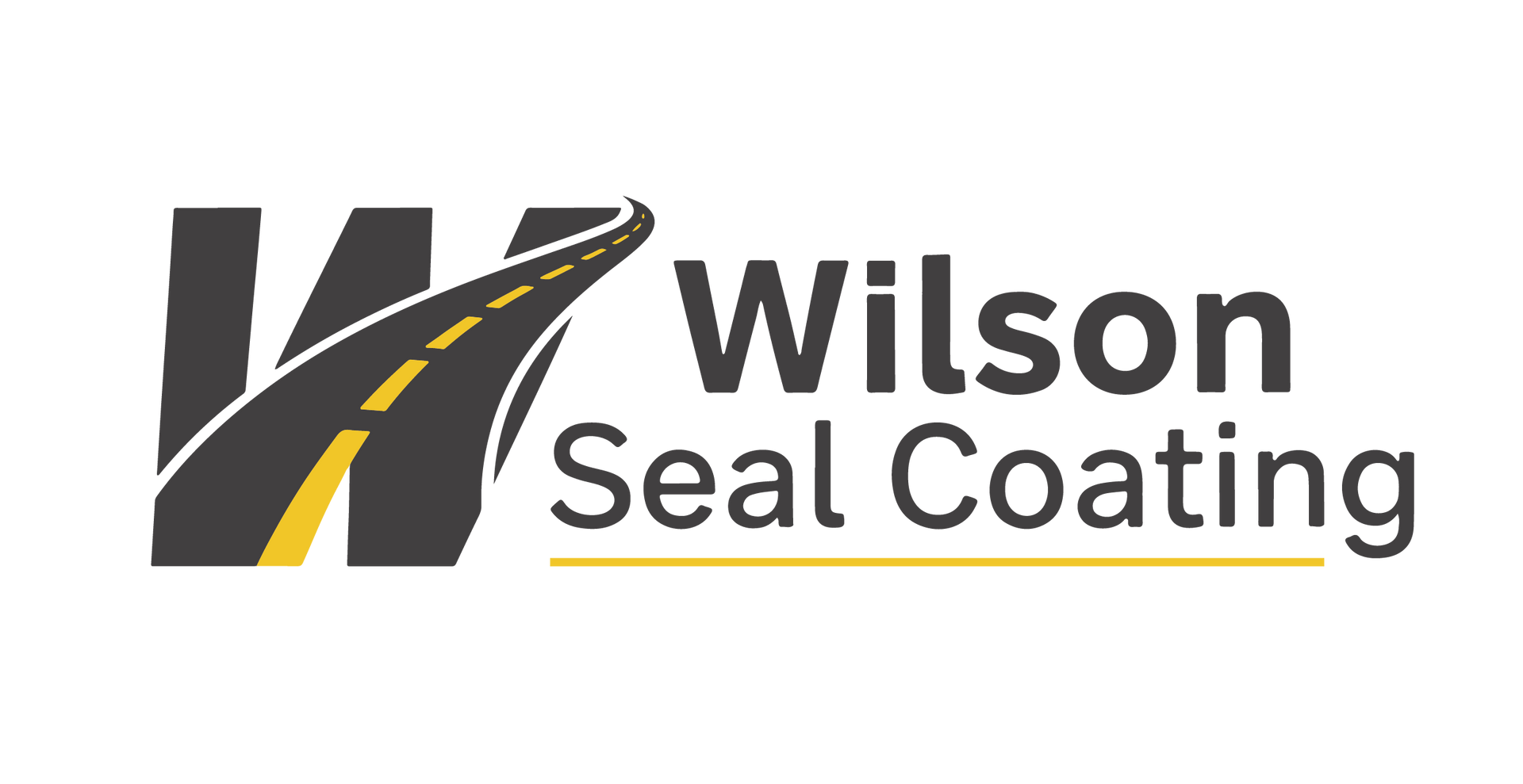 Wilson Seal Coating logo with stylized black and gray W and yellow accent