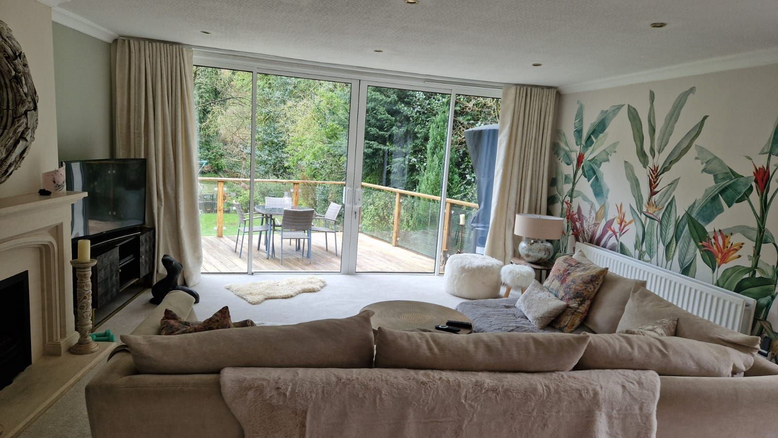 Living room and large window