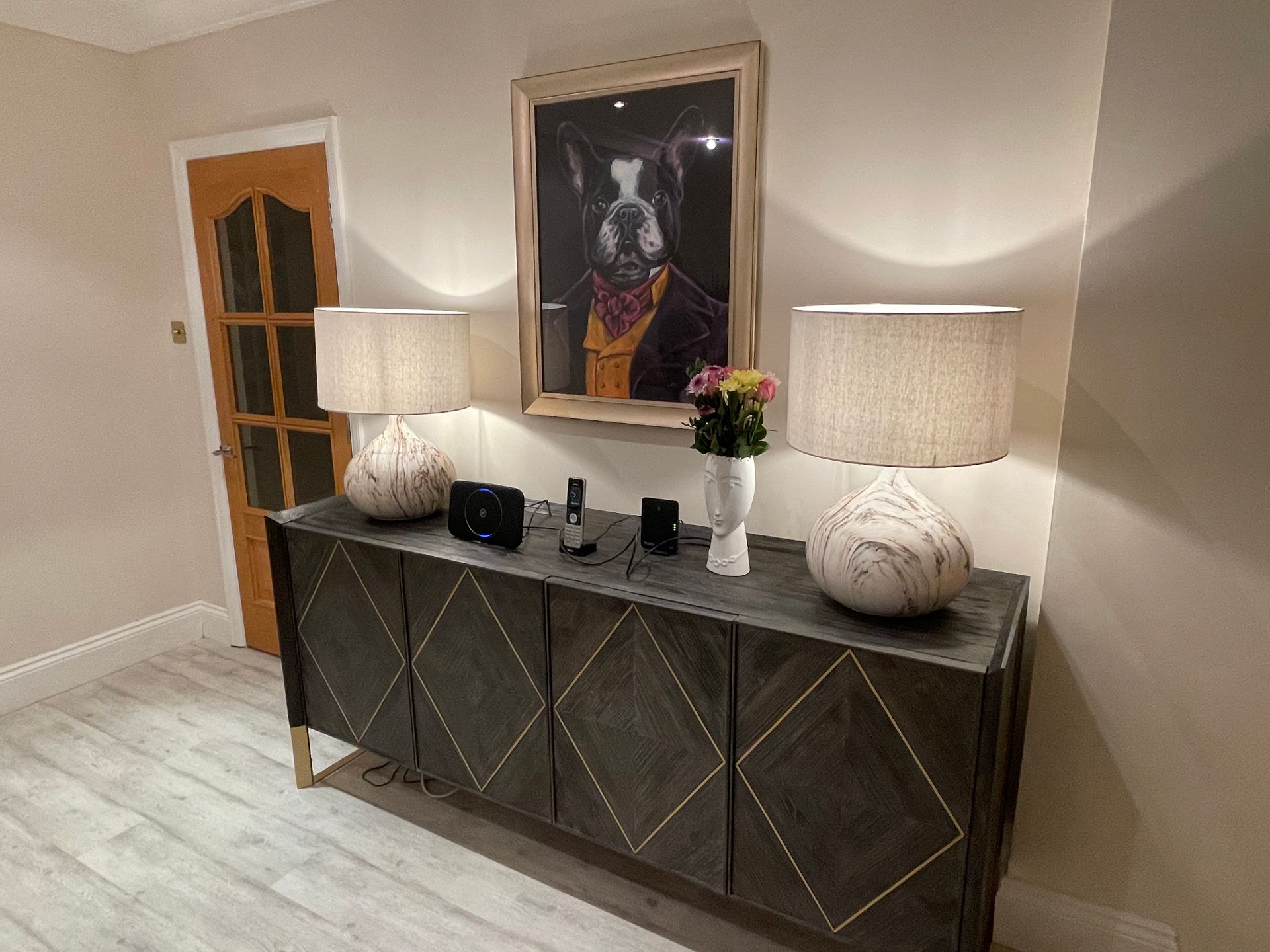 Console and dog picture