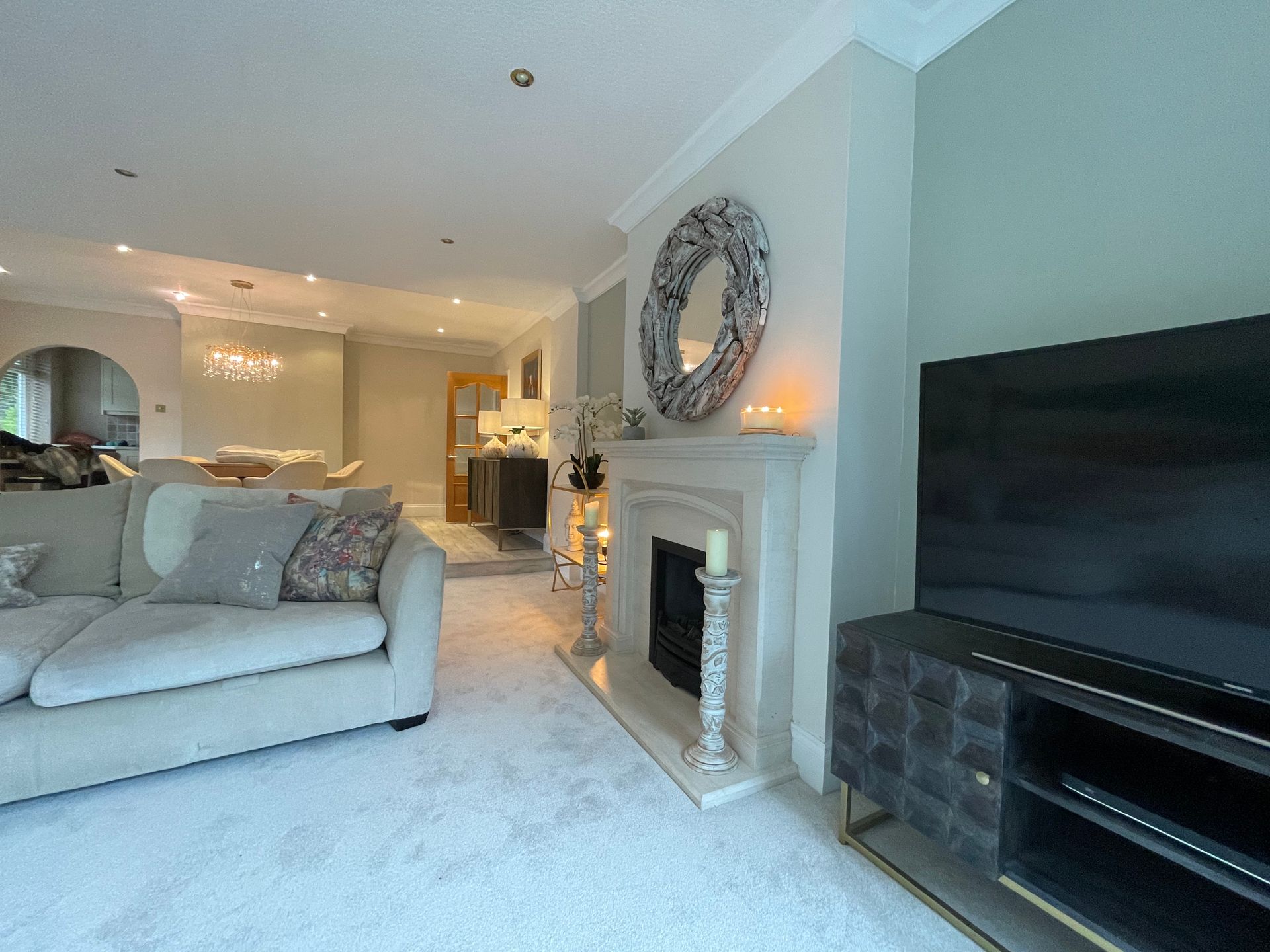 Living room and mirror