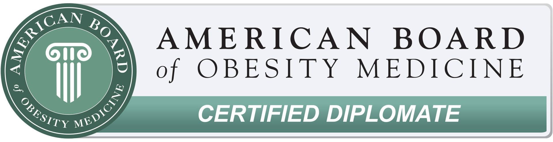 An american board of obesity medicine certified diplomate logo An american board of obesity medicine certified diplomate logo
