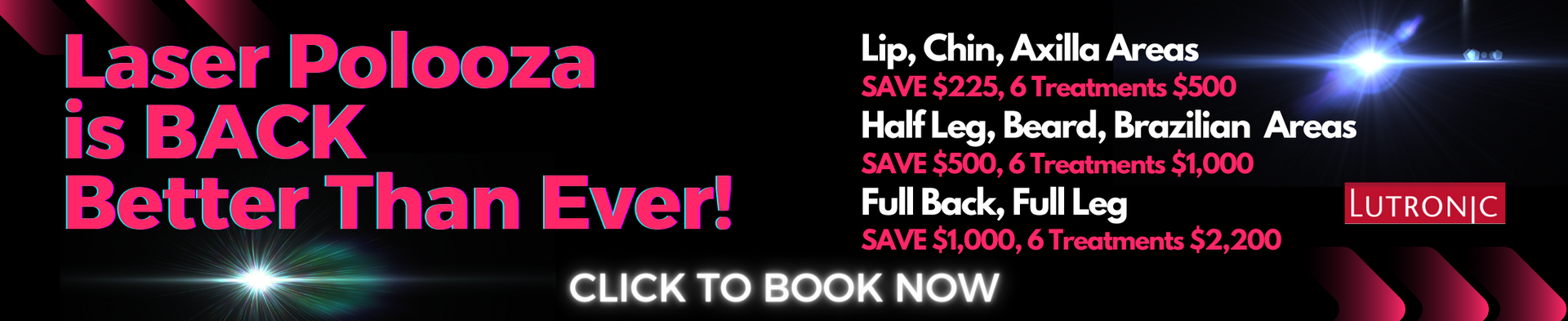 Laser hair removal sale with Lutronic laser