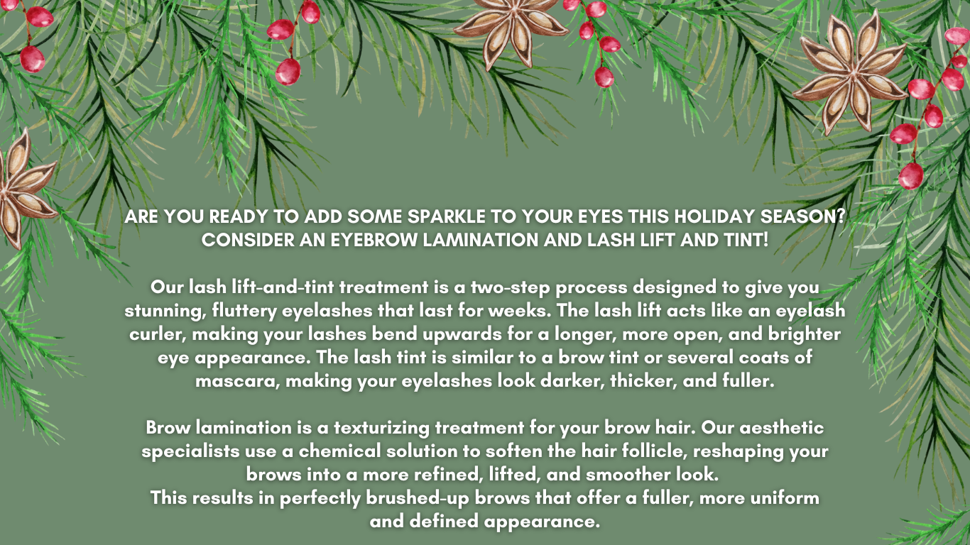 Transform your look this holiday with our lash lift-and-tint treatment for longer, darker, fuller lashes.