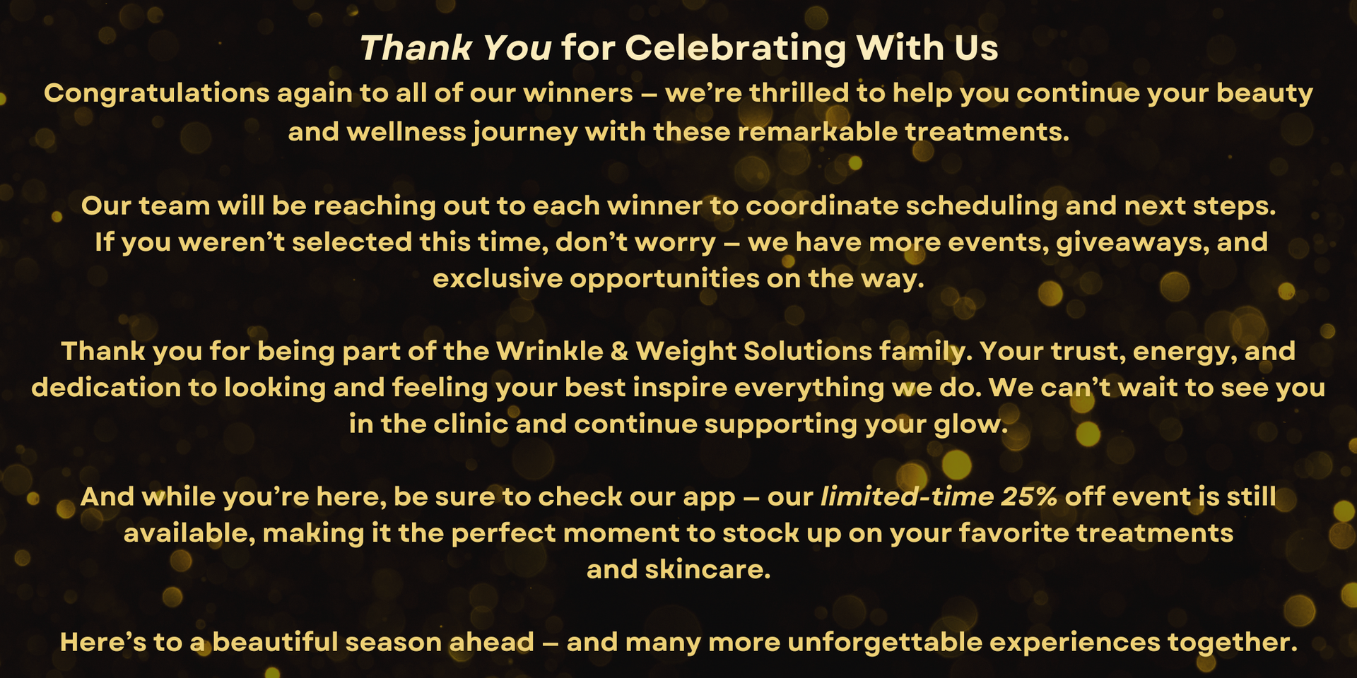 graphic thanking everyone who attend our holiday glow event 2025