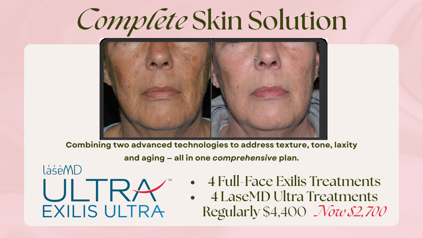 Our most comprehensive skin package combines Exilis + LaseMD Ultra for visible, long-lasting results.