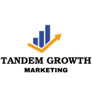 Tandem Growth.  A logo for tandem growth marketing with a graph and an arrow.