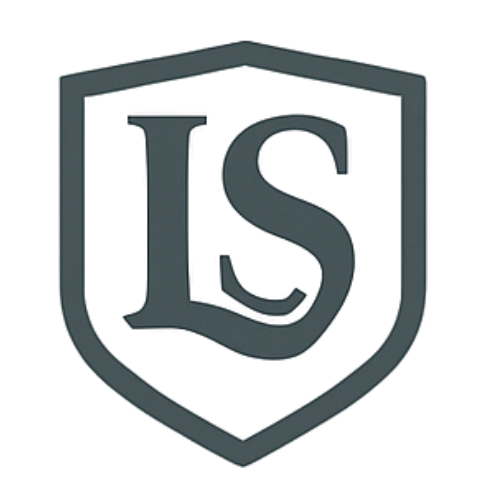 Dark gray shield with the letters