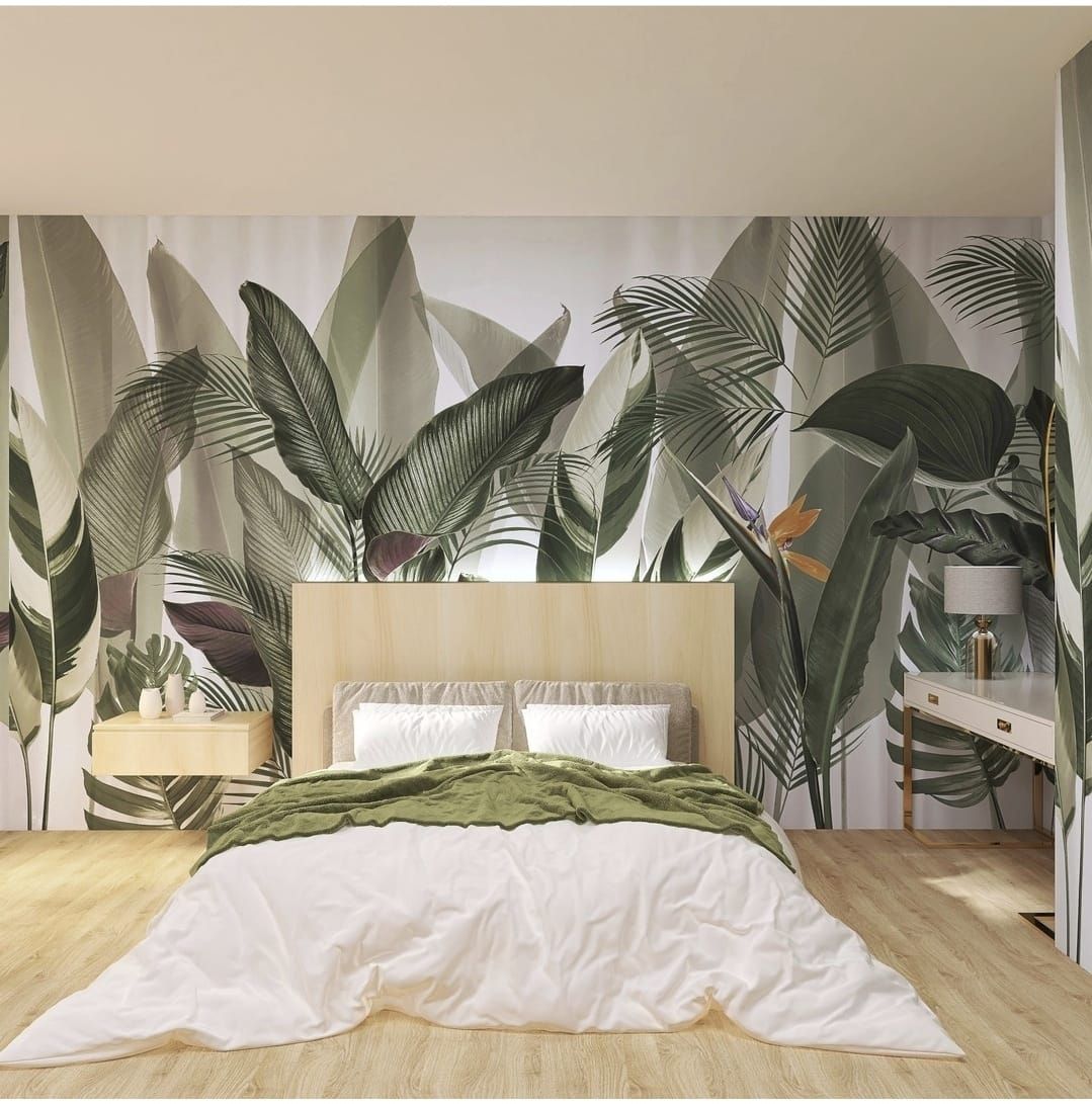 carda da parati foglie