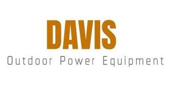 The davis outdoor power equipment logo is on a white background.