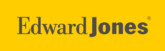 The edward jones logo is on a yellow background.
