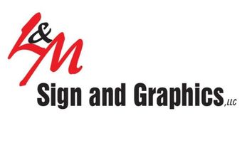 A logo for l & m sign and graphics llc
