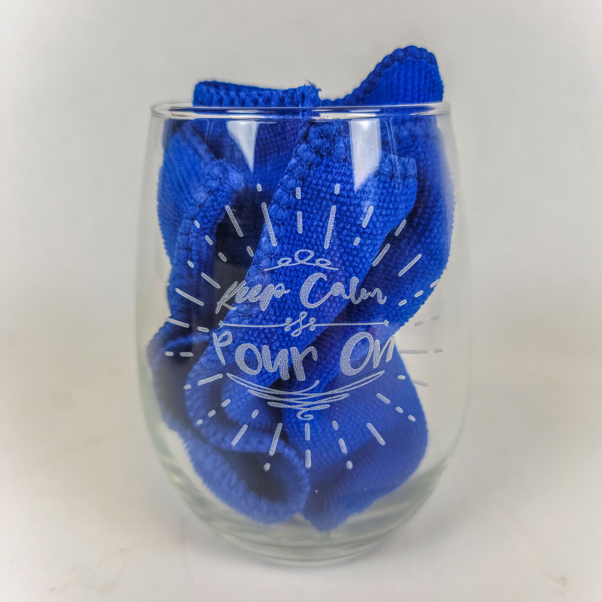 etched glass cup