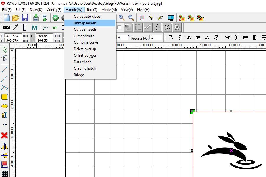 screenshot of bitmap handle on menu bar