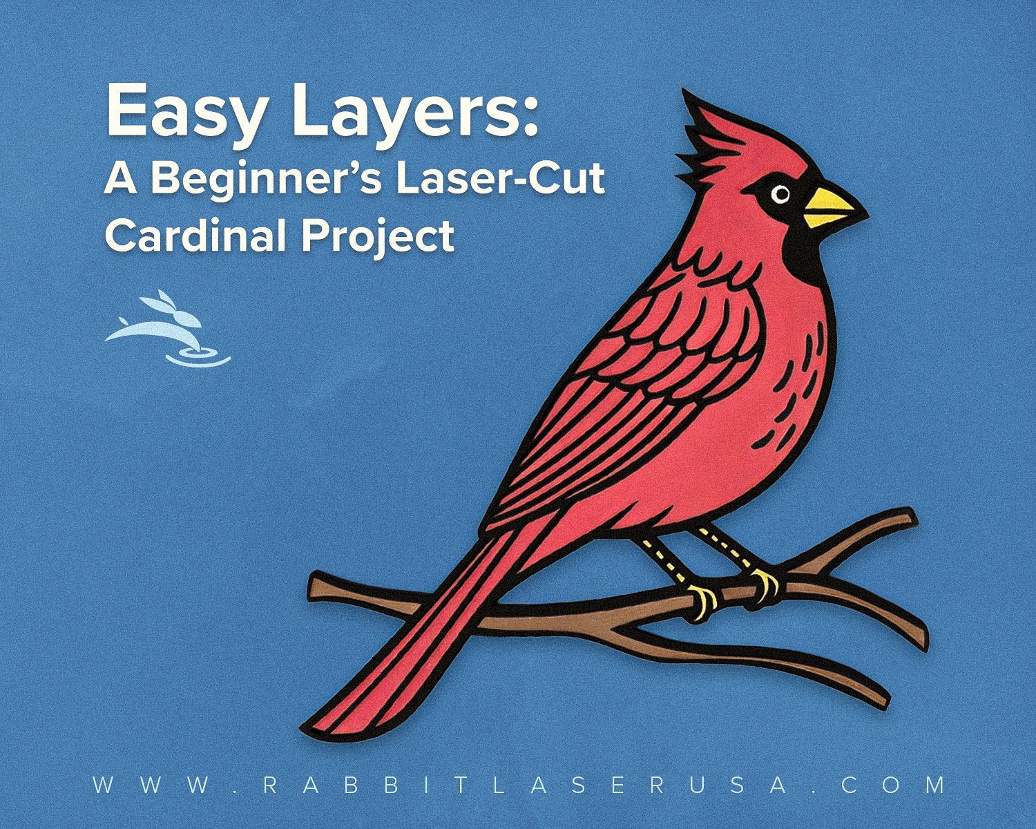 laser cut cardinal with blog text 