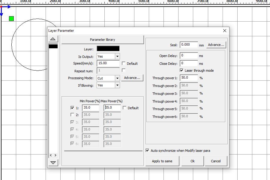 screenshot of layer parameter dialog box