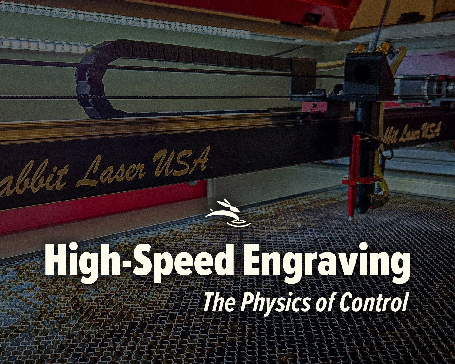 CO2 laser engraver gantry system engraving at high speed illustrating motion control and engraving p