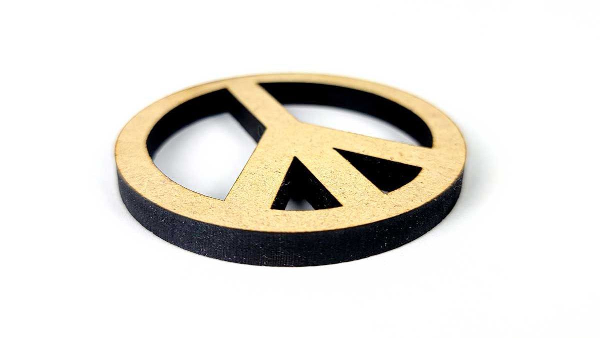 Peace sign Laser cut from MDF 