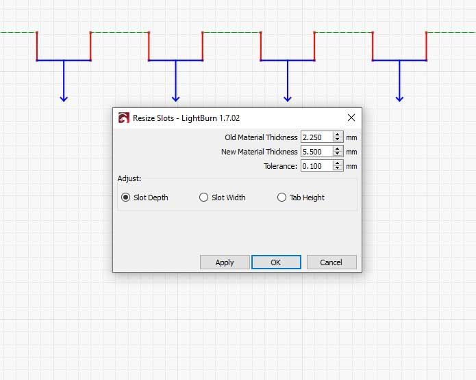 Resize Slots Dialog Box