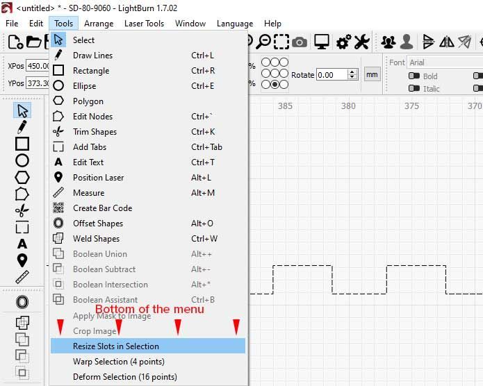 Resize Slots Menu Location