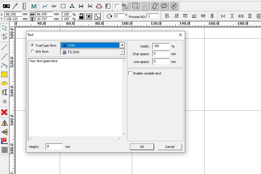 screenshot of text dialog box