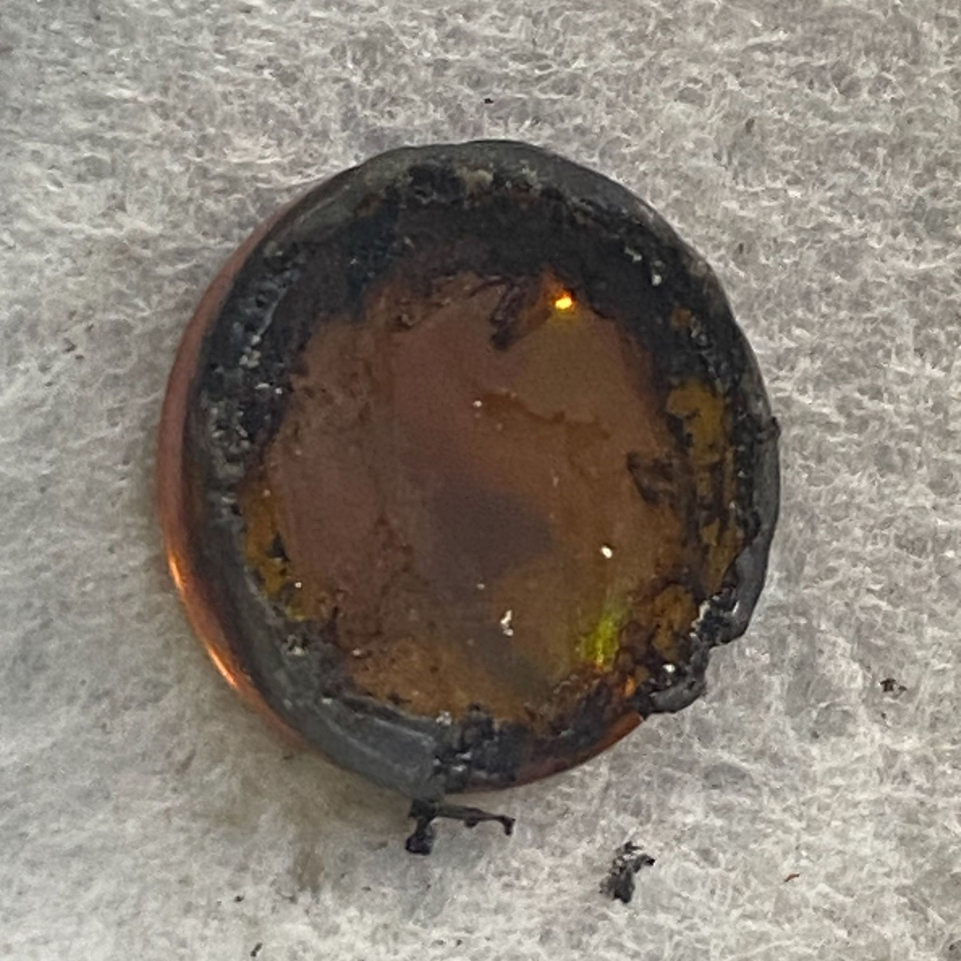 close-up look of an extremely dirty and unsafe laser focal lens