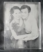 photo of couple laser engraved by a rabbit laser usa machine 