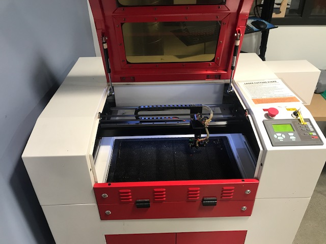 close up of used laser machine