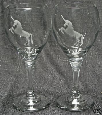 wine glasses laser engraved by a rabbit laser usa machine 