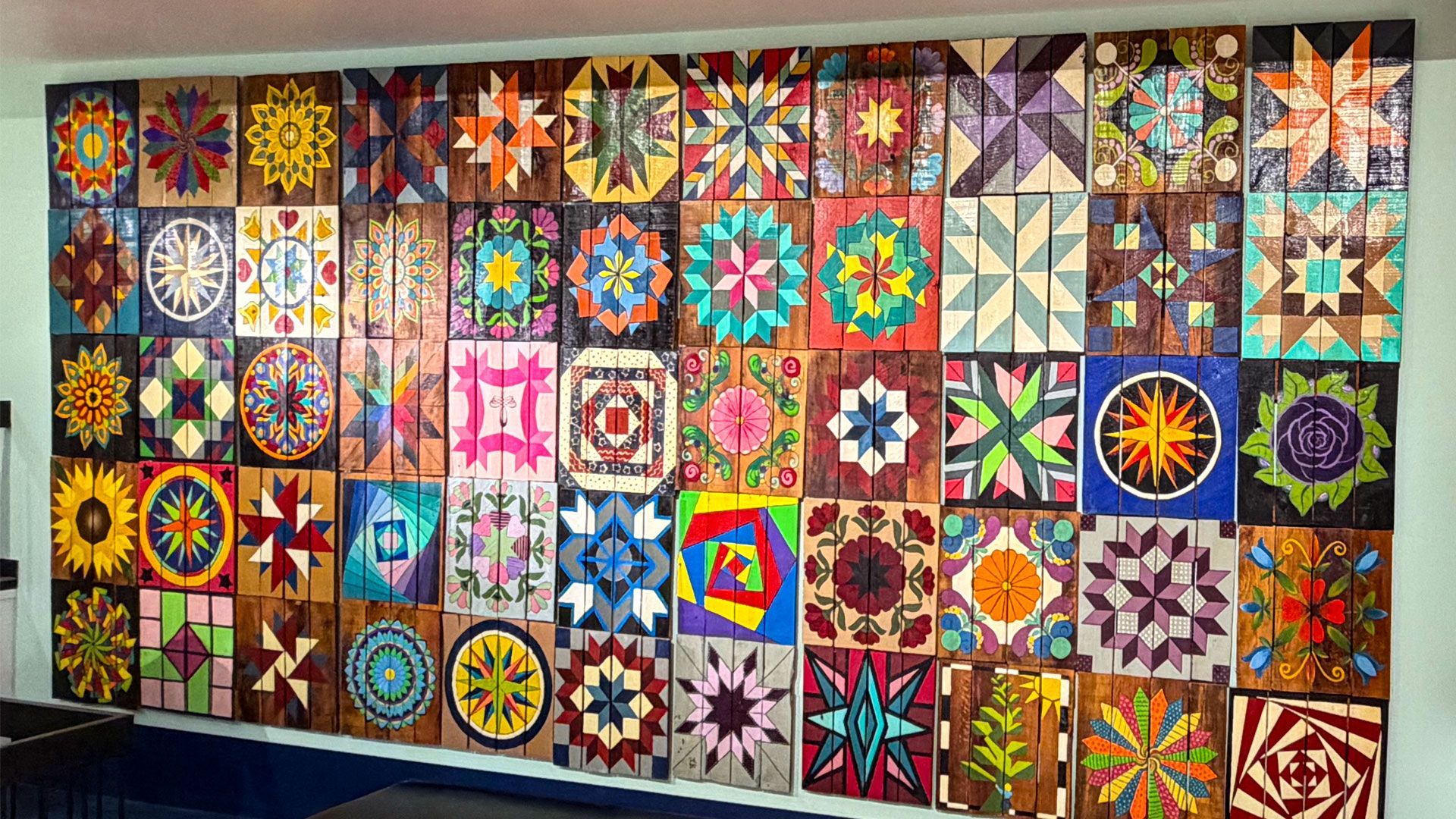 Ottawa County, OK Barn Quilt on display at The Dobson Museum in Miami, OK.