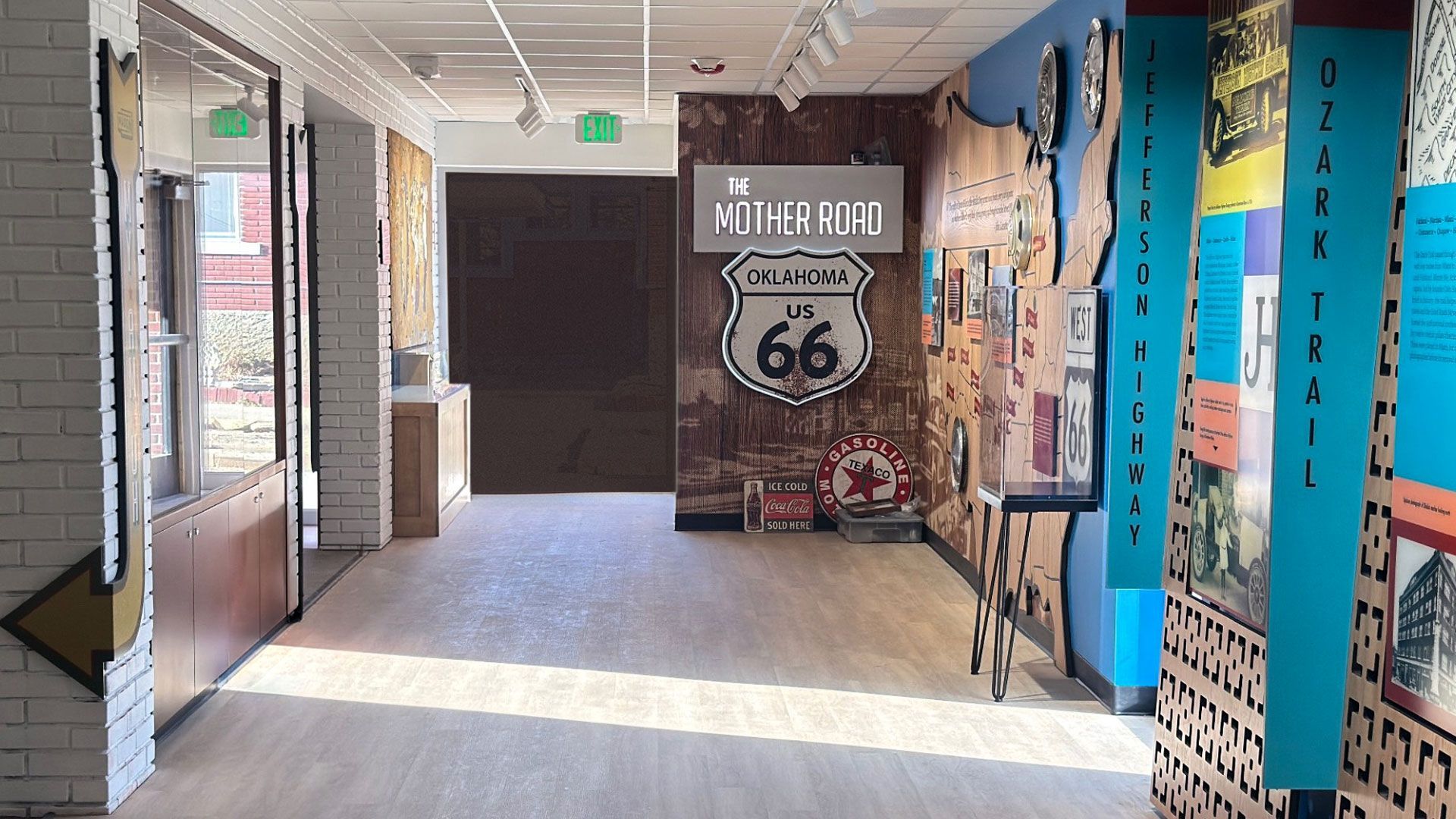 The Crossroads of History: Route 66 gallery at the Dobson Museum, Miami, OK.