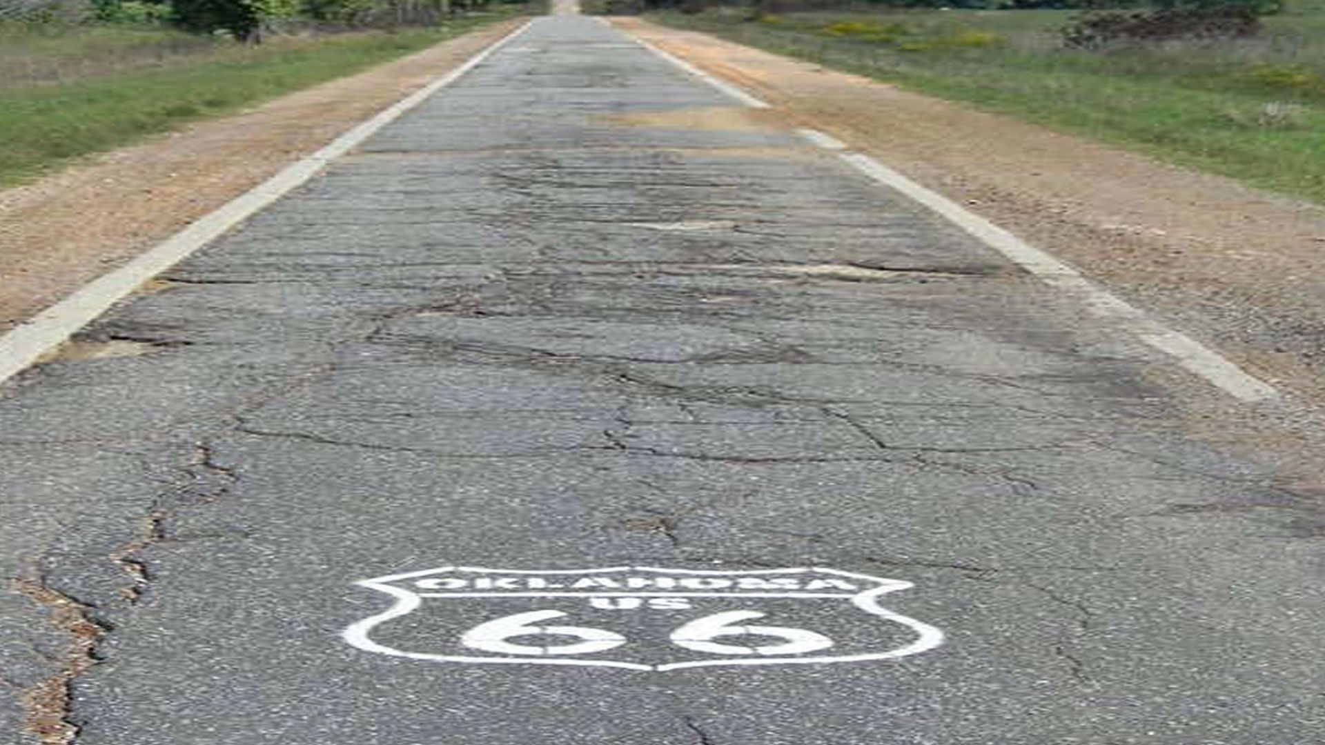 Original stretch of Route 66 near Afton, Oklahoma—one of the few remaining intact sections of the hi