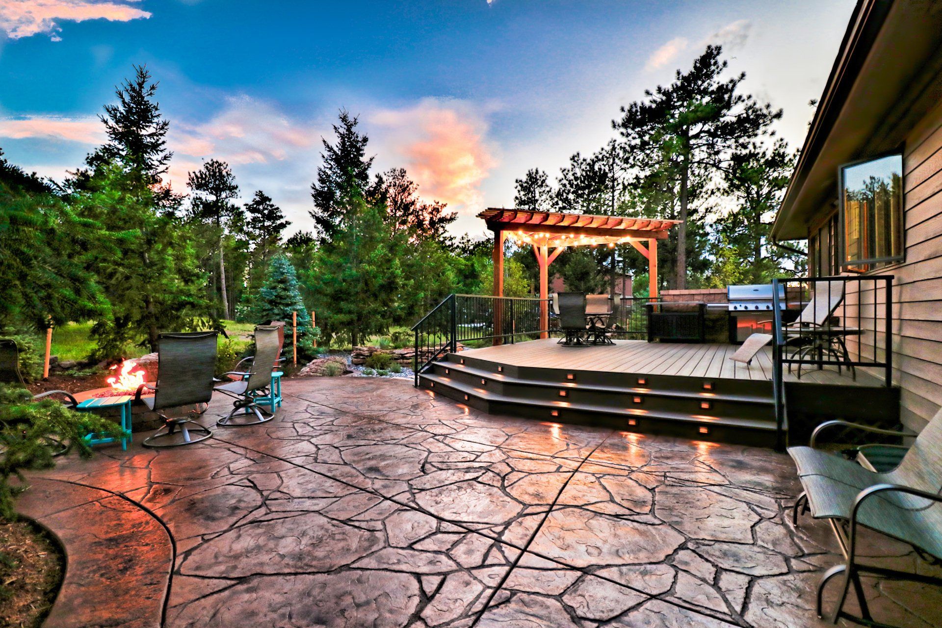 Patio with Lights — Colorado Springs, CO — AIR Photography