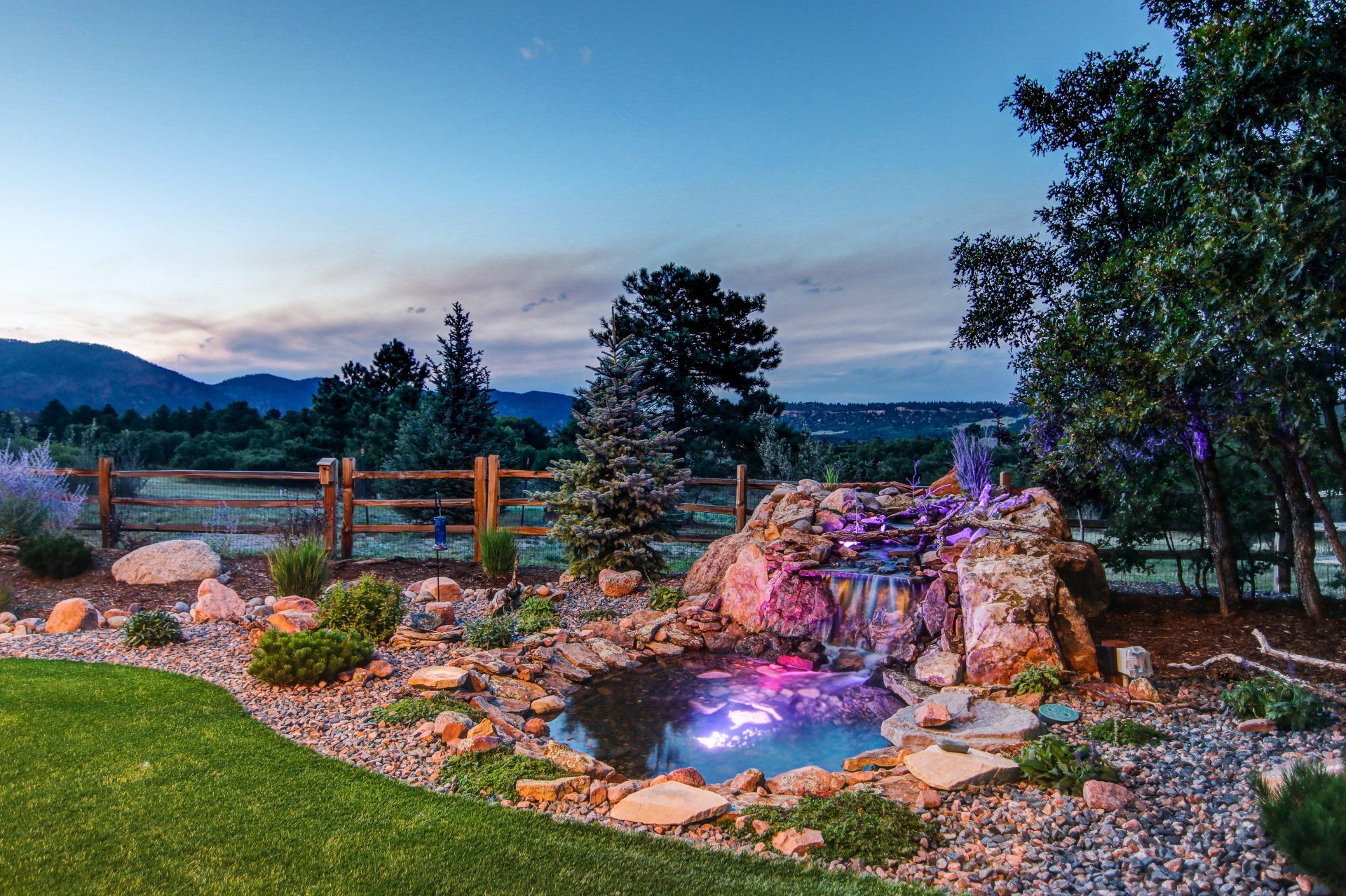 Pond with Waterfalls — Colorado Springs, CO — AIR Photography
