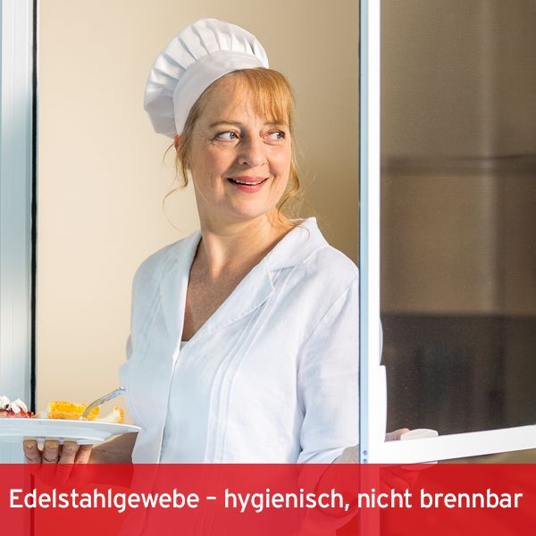 Edelstahlgewebe für ISN Insektenschutzgitter für Fenster und Türen für hohe Anforderungen an Hygiene und Brandsicherheit