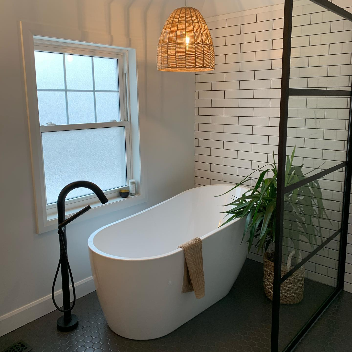 completed plumbing project residential bathroom bathtub