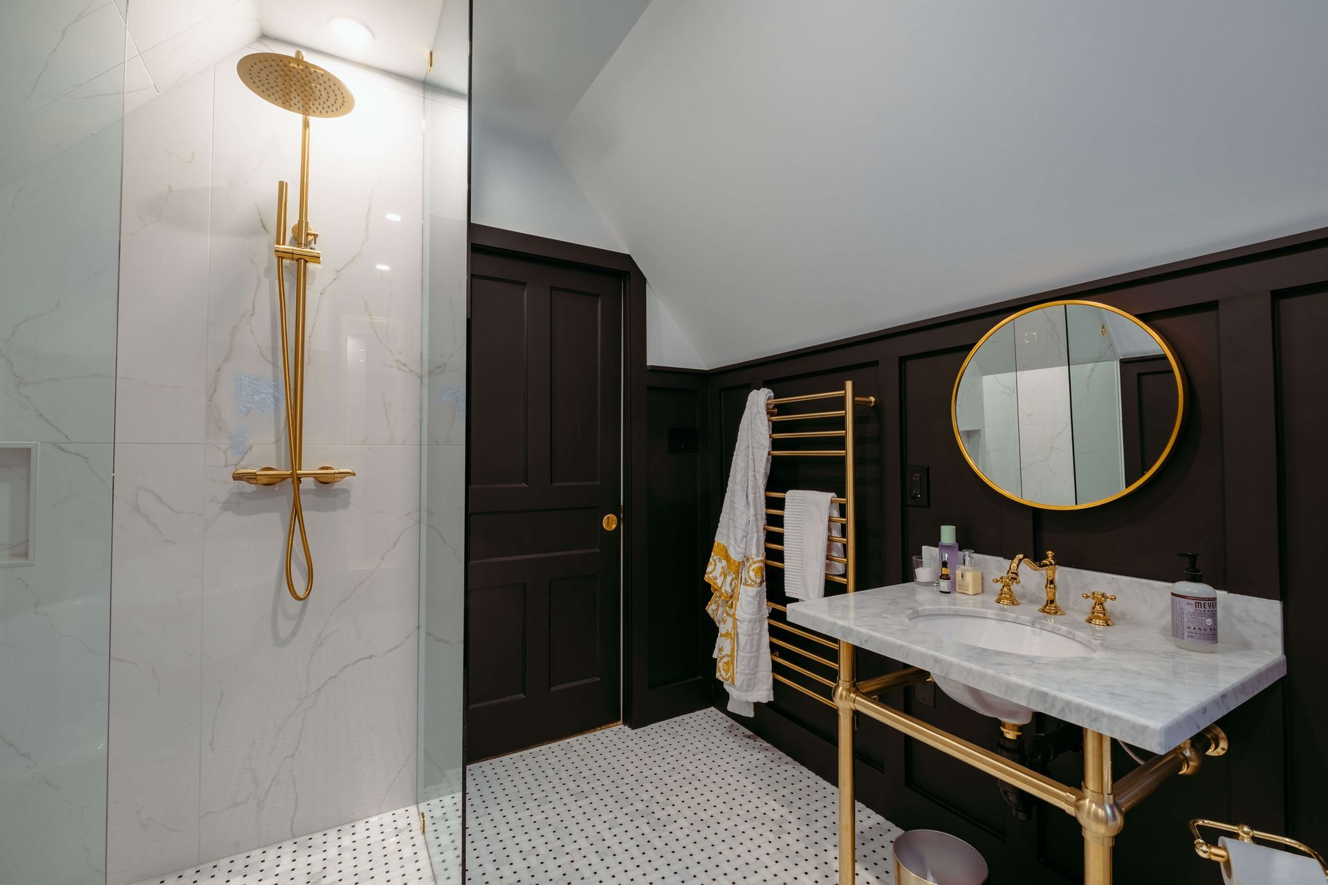 plumbing project of residential bathroom sink