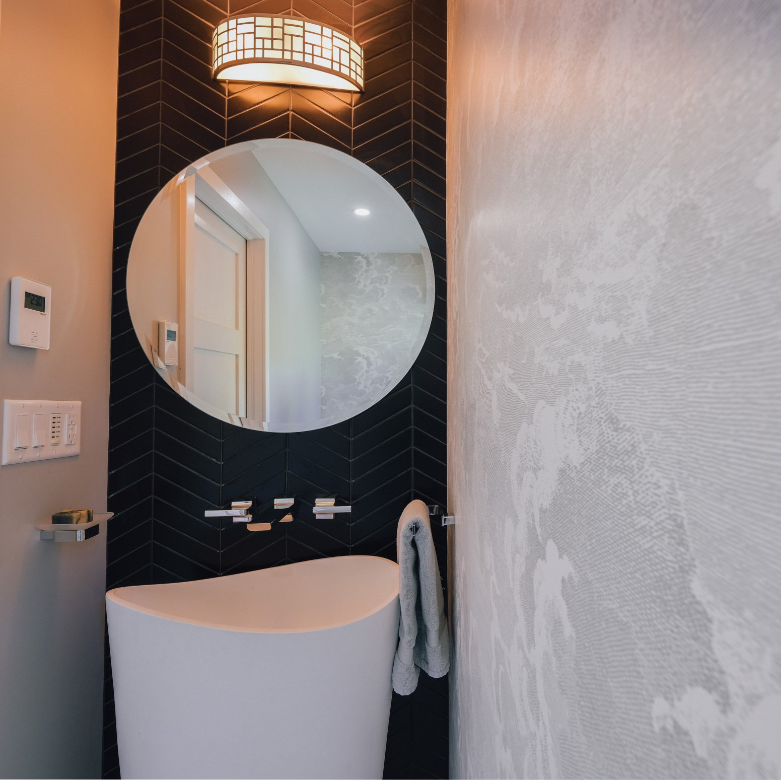 completed plumbing project residential bathroom bathtub