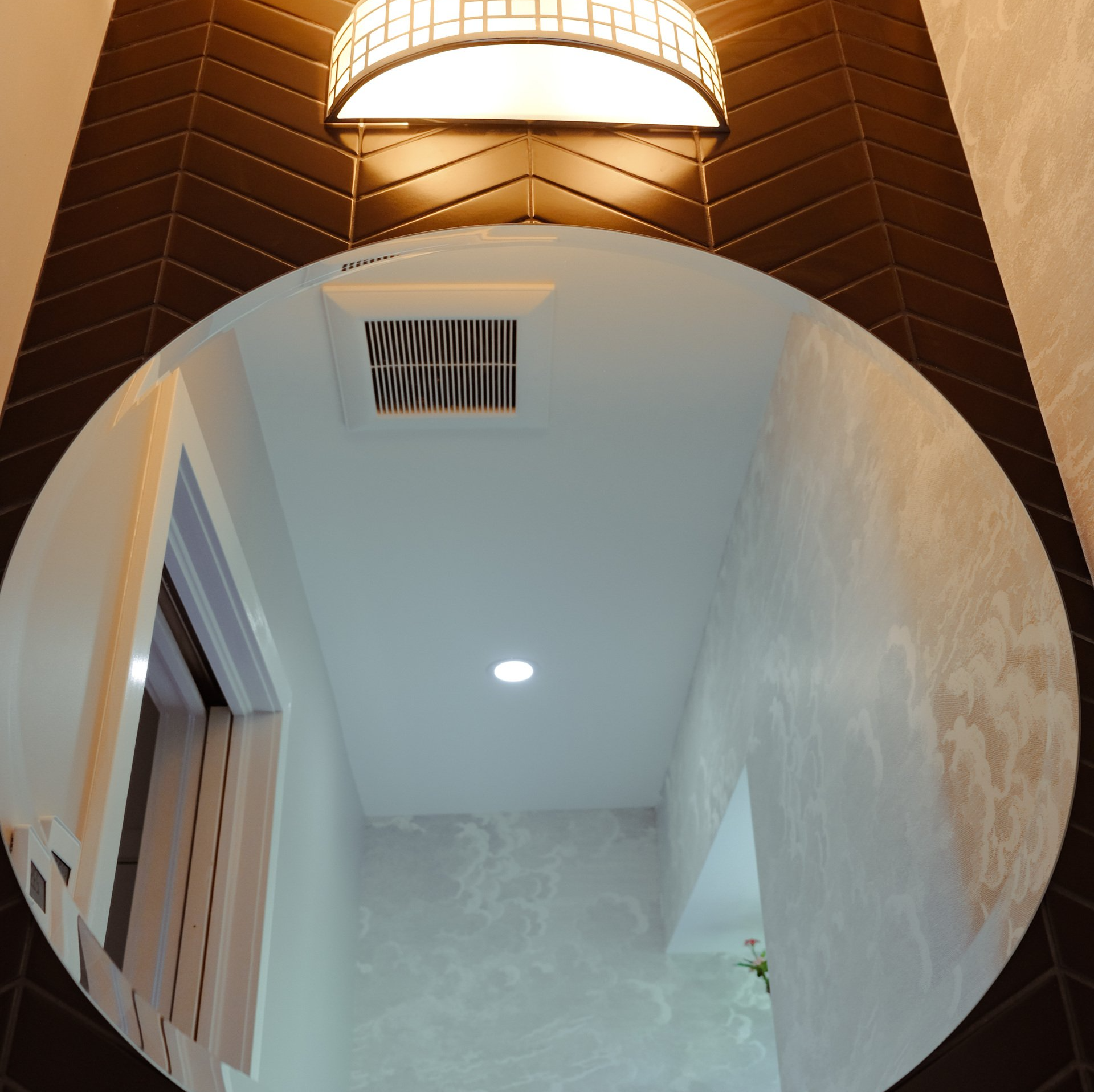 completed plumbing project residential bathroom