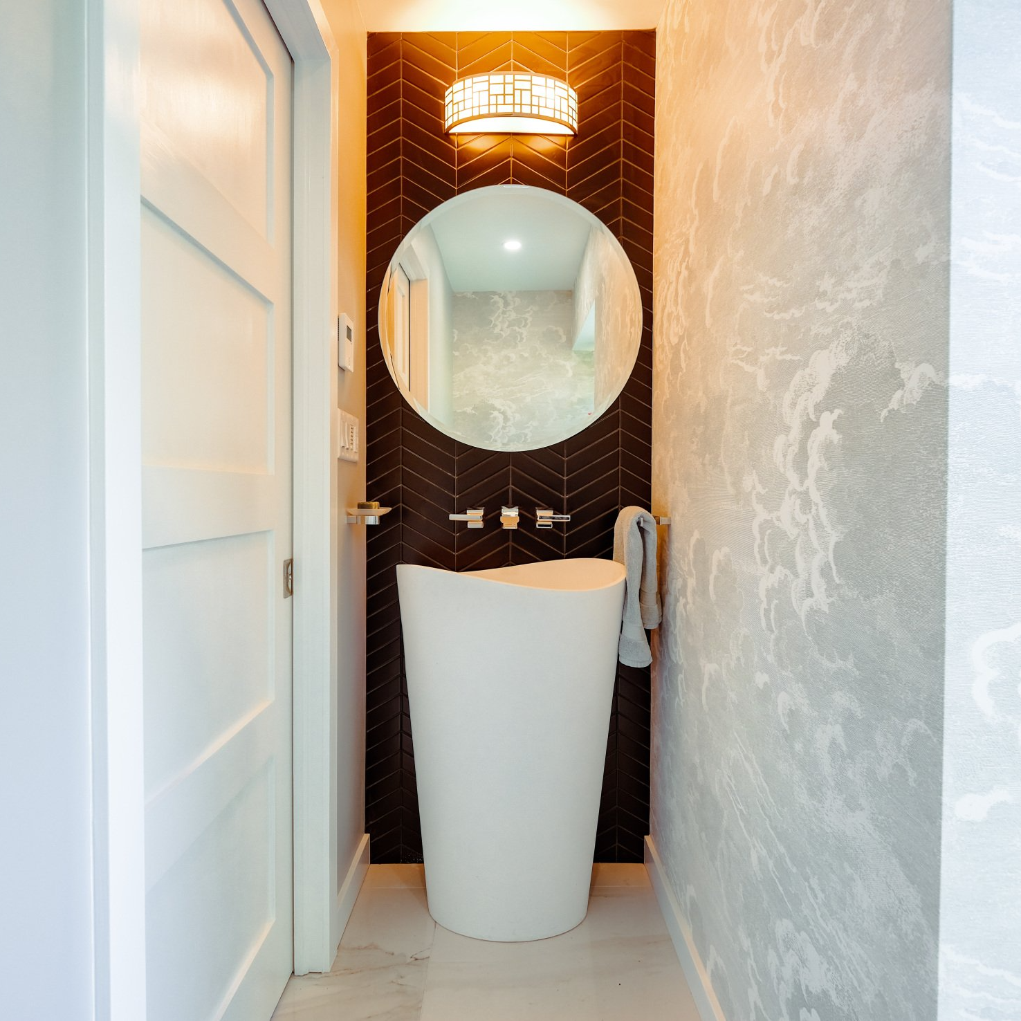 completed plumbing project residential bathroom