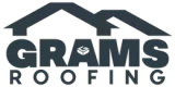 Logo for Grams Roofing, featuring a stylized roof icon above the company name in dark gray text.