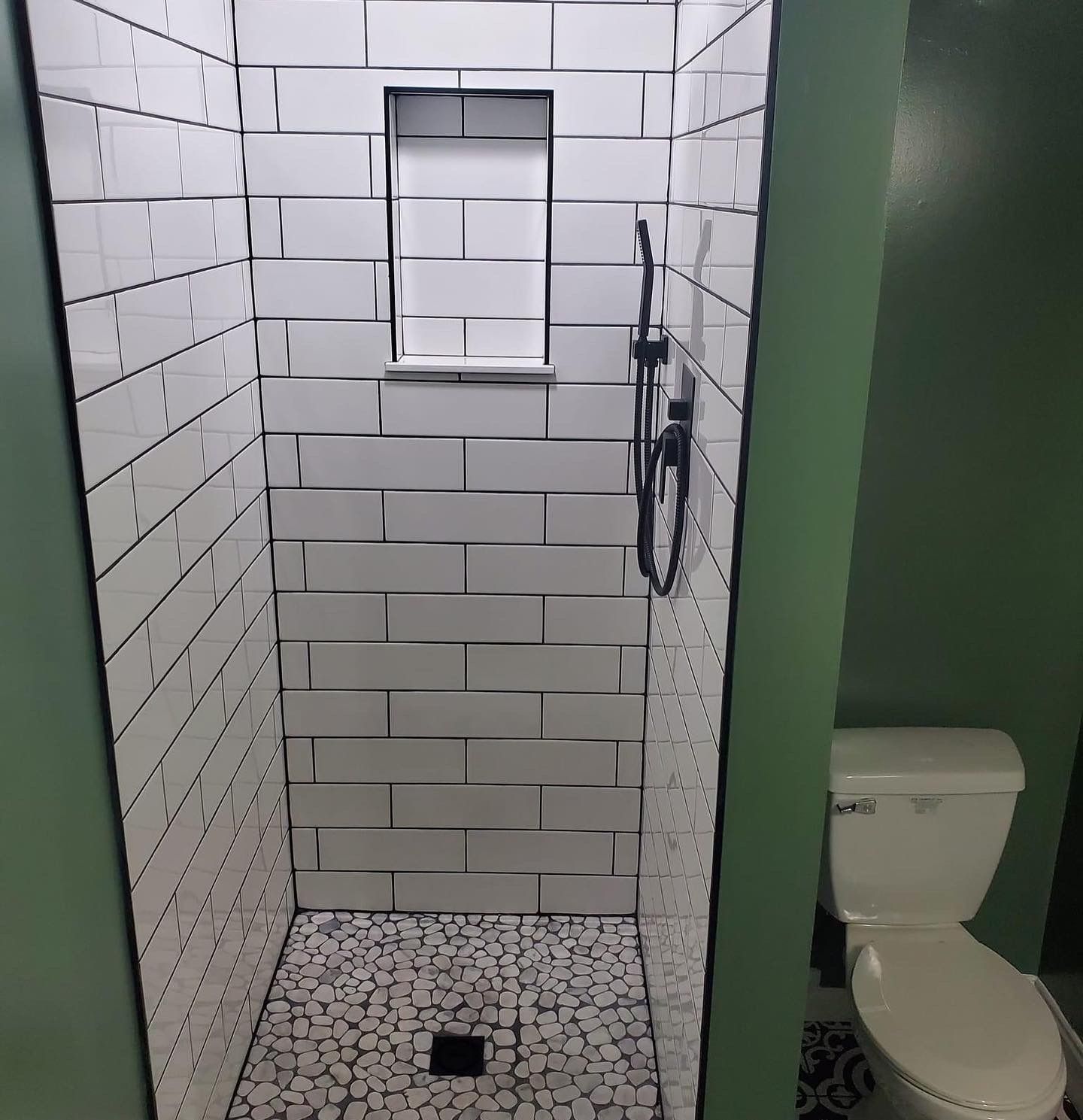 Newly tiled walk in shower